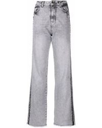 Philipp Plein - Crystal-Embellished Wide Jeans - Lyst