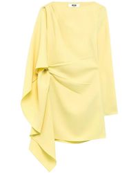 MSGM - Asymmetric Draped Mini Dress - Lyst