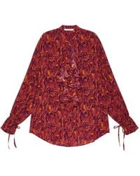 Maliparmi - Ruffled Floral-Print Blouse - Lyst