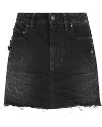 Balenciaga - Frayed Denim Skirt - Lyst