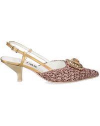 Ras - Flower Embellishment Slingback Pumps - Lyst