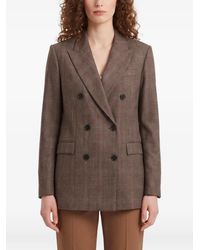 SUTTON NEW YORK - Double-Breasted Prince Of Wales Check Jacket - Lyst