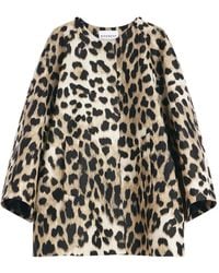 Givenchy - Abrigo Cocoon Con Motivo De Leopardo En Jacquard Y Bufanda - Lyst