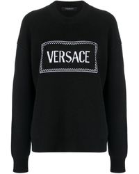 Versace - Trui Met Intarsia Logo - Lyst