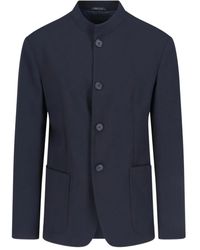 Giorgio Armani - Mandarin-Collar Wool Jacket - Lyst
