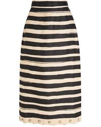 Zimmermann - Rebellion Striped Midi Skirt - Lyst