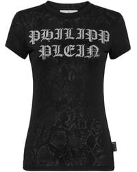 Philipp Plein - Crystal-Embellished Cotton T-Shirt - Lyst