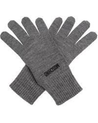 Moschino - Guanti A Coste Con Logo Ricamato - Lyst