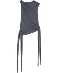 Ganni - Haut À Nœud Et Design Dans Manches - Lyst