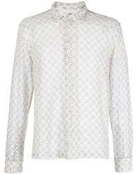 Bode - フローラルレース ロングスリーブシャツ - Lyst