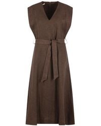 Glanshirt - Lia V-Neck Belted Dress - Lyst
