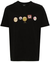 PS by Paul Smith - Badges-print Organic-cotton T-shirt - Lyst