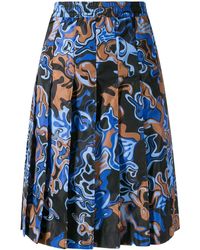 Marni Falda plisada con colour block - Azul
