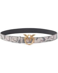 Pinko - Riem Met Python-Print En Love Birds-Gesp (3 Cm) - Lyst