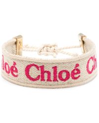 Chloé - Woody Logo-embroidered Bracelet - Lyst