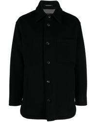 Emporio Armani - Spread-collar Virgin Wool Shirt Jacket - Lyst