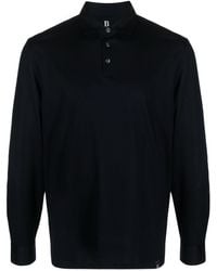 BOGGI - Long-sleeve Cotton Polo Shirt - Lyst