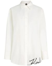KARL LAGERFELD - Classic Button-Up Shirt With Signature Detail - Lyst