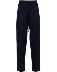 4SDESIGNS - Logo-embroidered Inverted-pleat Track Pants - Lyst