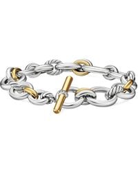 David Yurman - 18Kt Geelgouden En Sterling Zilveren Dy Mercer Schakelarmband Met Diamant - Lyst