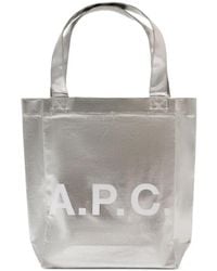 A.P.C. - Small Lou Metallic-Finish Tote Bag - Lyst