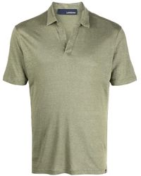 Lardini - Short-sleeve Linen Polo Shirt - Lyst