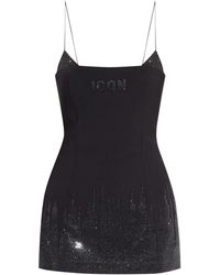 DSquared² - Icon Rhinestone-Embellished Mini Dress - Lyst