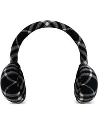 Burberry - Check Wool Cashmere Earmuffs - Lyst