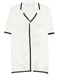 Maison Labiche - Chemise Beurert Flowers À Bords Contrastants - Lyst