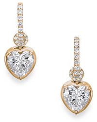 Anabela Chan - Simulated Diamond Heart Hoop Earrings - Lyst