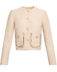 Elie Saab - Python-Print Tweed Jacket - Lyst
