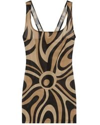 PUCCI - Marmo-Print Square-Neck Mini Dress - Lyst