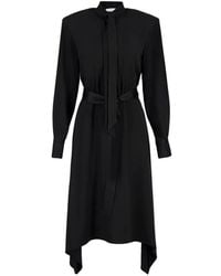 Stella McCartney - Tie-Neck Midi Dress - Lyst