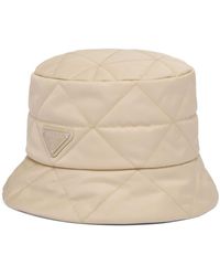 Prada - Triangle-logo Quilted Bucket Hat - Lyst