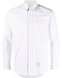 Thom Browne - University-Stripe Long-Sleeve Shirt - Lyst