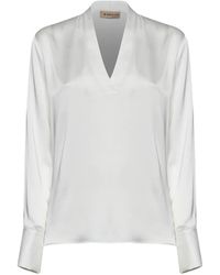 Blanca Vita - V-Neck Long-Sleeve Blouse - Lyst