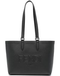Fendi - Roma Logo-Embossed Leather Tote Bag - Lyst
