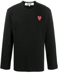 COMME DES GARÇONS PLAY - T-Shirt Met Geborduurd Hart - Lyst