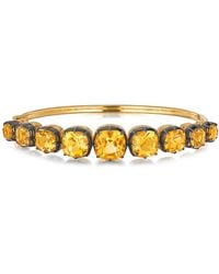 Fred Leighton - 18Kt Cushion Citrine Collet Bangle - Lyst