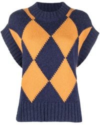 La DoubleJ - Pullunder Mit Argyle-Muster - Lyst