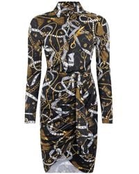 Moschino - Draped Printed Mini Dress - Lyst