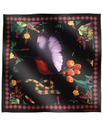 La DoubleJ - Floral Border Bird Scarf - Lyst