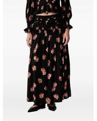AllSaints - Lauren Floral-Print Ruffled Midi Skirt - Lyst