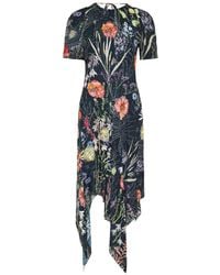 McQueen - Floral-Print Handkerchief-Hem Dress - Lyst