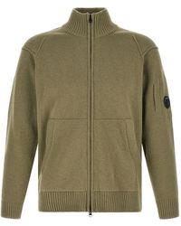 C.P. Company - Lambswool Lens Full-Zip Sweater - Lyst