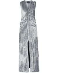 A.M.G - Zip-Up Velvet Maxi Dress - Lyst