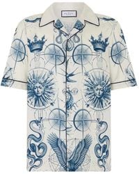 Philipp Plein - Printed Silk Shirt - Lyst