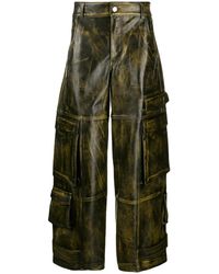 Gcds - Rub-Off Ultracargo Leather Trousers - Lyst