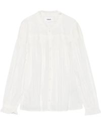 Ba&sh - Tonia Smocked Ruffled Blouse - Lyst