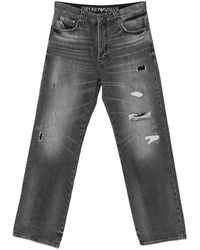 Emporio Armani - Distressed Faded-Effect Jeans - Lyst